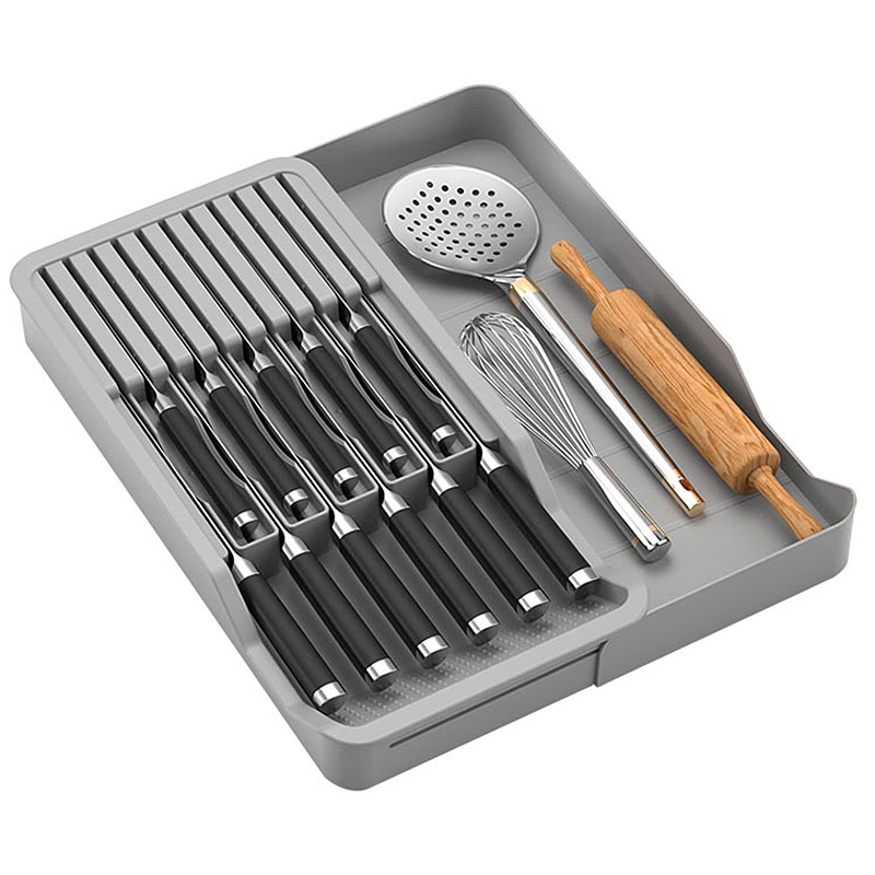 Commercial Kitchen Knife Holder - Portacoltelli con vassoio portaoggetti espandibile Organizer