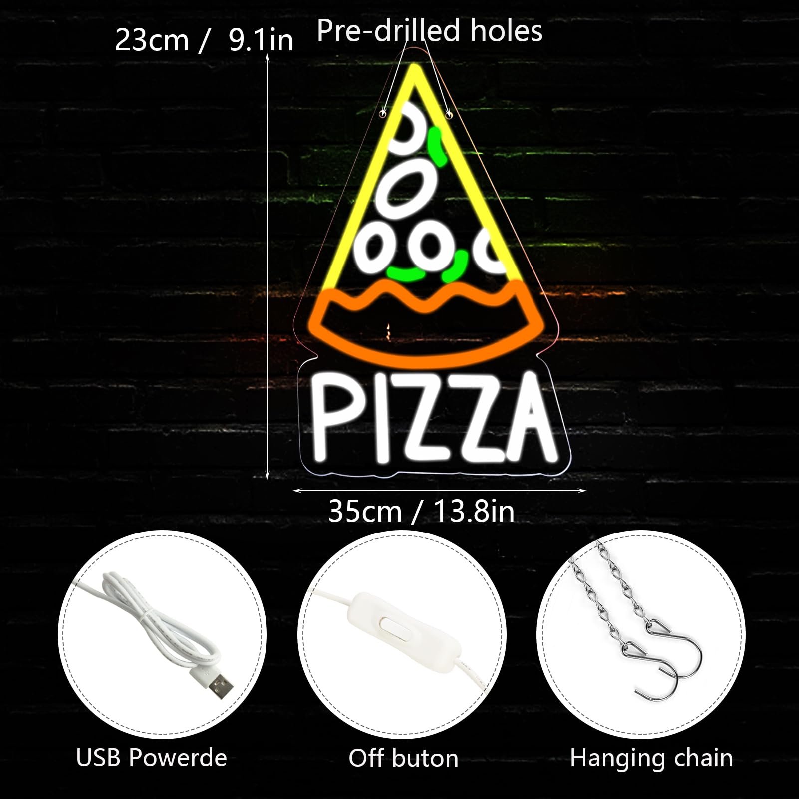 Insegna al neon per pizza per  - Commercial Kitchen Store recensione e prezzo